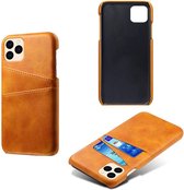 Dual Card Back Cover - iPhone 12 / 12 Pro Hoesje - Bruin