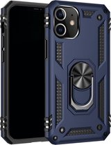 iPhone 12 / 12 Pro Hoesje - Ring Kickstand - Blauw