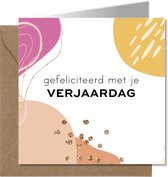 Tallies Cards - greeting - ansichtkaarten - gefeliciteerd met je Verjaardag - Abstract  - Set van 4 wenskaarten - Inclusief kraft envelop - verjaardagskaart - verjaardag - felicita