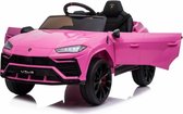 Lamborghini Urus - Roze - Softstart en Lederen stoel | Elektrische Kinderauto | Met afstandsbediening