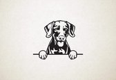 Weimaraner - Weimarse staande hond - hond met pootjes - M - 60x77cm - Zwart - wanddecoratie