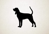 Black And Tan Coonhound - Silhouette hond - M - 60x66cm - Zwart - wanddecoratie