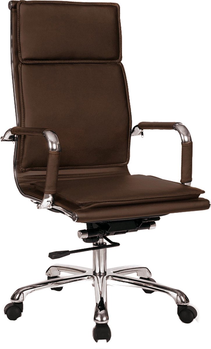 Meubelen-Online Bureaustoel Bizz donker bruin hoge rug