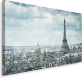 Schilderij - Winter in Parijs  , Wanddecoratie , Premium print