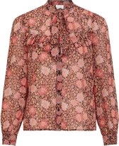 Viregitze Tie Neck L/s Shirt/ka 14070392 Old Rose/ Flower