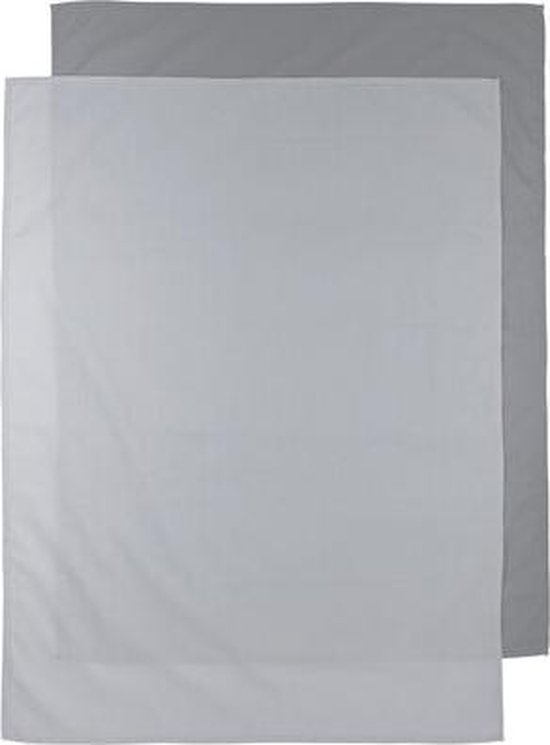 Meyco Uni wieglaken - 2-pack grey/light grey - 75x100cm