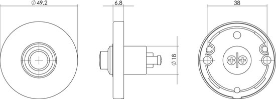 Intersteel Deurbel rond verdekt messing getrommeld van Intersteel — afbeelding 3