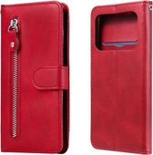 Voor Xiaomi Mi 11 Ultra Mode Kalf Textuur Rits Horizontale Flip Leather Case met Houder & Kaartsleuven & Portemonnee (Rood)