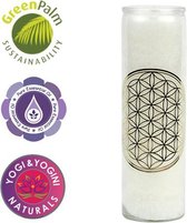 Geurkaars - stearine - Flower of Life - Bloem des Levens - wit - 100 uur - mint & citroengras & wierook