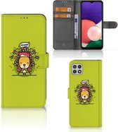 Smartphone Hoesje Samsung Galaxy A22 5G Flipcover Doggy Biscuit