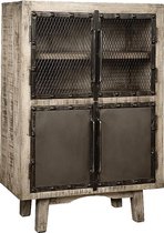 Kast | alexandra | mangohout | grijs | 82 x 41 x 120(h) cm
