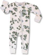 Zipster Bladeren - Baby Romper - Bamboe - Met tweerichtingsrits - Maat 68-80