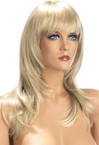 World Wigs Kate - Pruik - Lang Blond - Opgeknipt met Rechte Pony