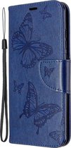 Huawei P Smart (2020) Hoesje - Mobigear - Butterfly Serie - Kunstlederen Bookcase - Blauw - Hoesje Geschikt Voor Huawei P Smart (2020)