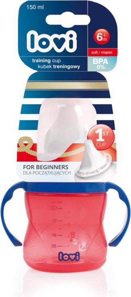 LOVI Marine rood trainingsbeker 6+ m, 150 ml 150 ml