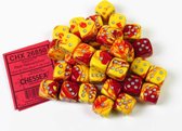 Chessex Gemini Red-Yellow/silver D6 12mm Dobbelsteen Set (36 stuks)