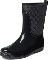 Gevavi boots - Joan Gevoerde PVC Regenlaarzen voor Dames - Waterdichte Laars - Zwart - Maat 37
