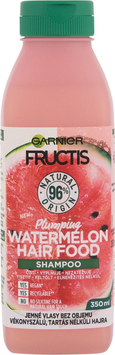 Fructis Hair Food Watermelon Plumping Shampoo - Gentle Shampoo For Hair Volume