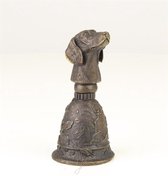 Tafelbel - bronzen sculptuur - hond - tafeldeocratie - verzamelstuk - 10,2 cm hoog