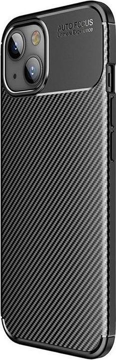Hoesje Siliconen Carbon TPU Back Cover Zwart Geschikt voor Apple iPhone 13