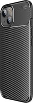 Apple iPhone 13 Hoesje Siliconen Carbon TPU Back Cover Zwart