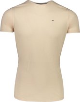 Tommy Hilfiger T-shirt Beige Beige Getailleerd - Maat XS - Heren - Herfst/Winter Collectie - Katoen;Polyester