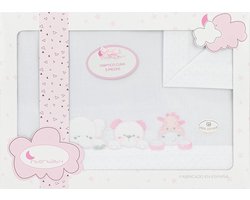 Interbaby Bedtextiel Dieren 152 X 102 Cm Katoen Roze 3-delig