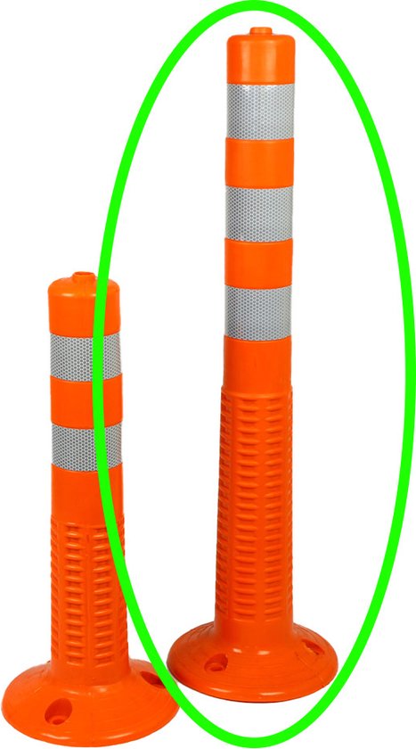 T- Flex 75 cm - Poteaux de barrière flexibles - Flexpost orange - poteau flexible de 75 cm de haut - avec réflexion