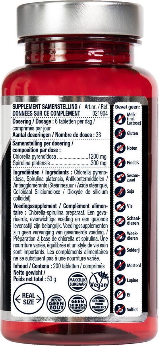 3x Lucovitaal Chlorella Spirulina 200 tabletten