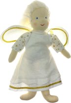 Knuffelpopje - Sterren engel - 20x12cm - In stoffen zakje