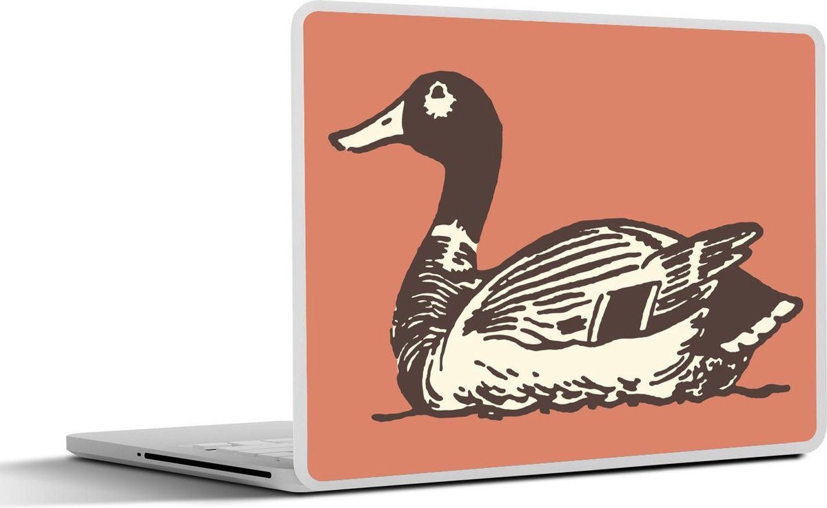 Afbeelding van product SleevesAndCases  Laptop sticker - 12.3 inch - Eend - Dier - Rood