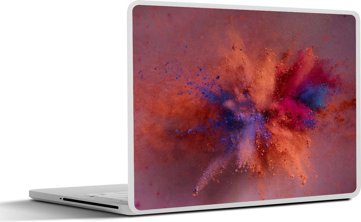 Laptop sticker - 11.6 inch - Poeder - Rood - Oranje - Abstract - 30x21cm - Laptopstickers - Laptop skin - Cover