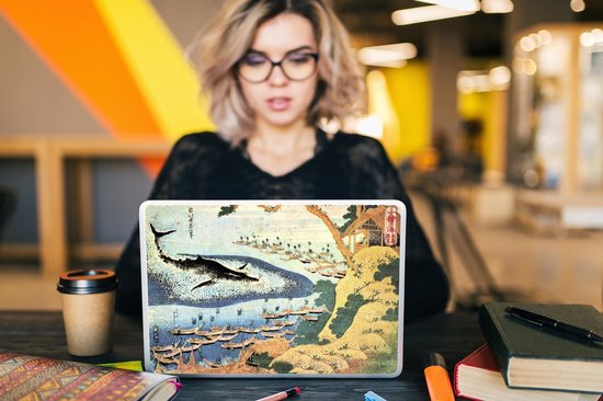 Autocollant pour ordinateur portable - 13,3 pouces - Une baleine à Goto - peinture de Katsushika Hokusai - 31x22,5cm - Autocollants pour ordinateur portable - Skin pour ordinateur portable - Housse