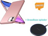 Ultra Thin Case Geschikt Voor Apple Iphone 11 - Roze Met Draadloze Oplader