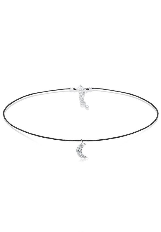 Elli Halsketting Choker halve maan Astro 925 Sterling Zilver Swarovski® Kristal