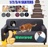 Bankhoezen - Sofa Kussenovertrekken - Jacquard - Sectional Couch Covers-Woonkamer Sofa Covers-voor Honden Huisdieren Katten - Stretch Elastische-zwart-4zitter
