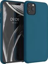 kwmobile telefoonhoesje voor Apple iPhone 11 Pro Max - Hoesje met siliconen coating - Smartphone case in mat petrol