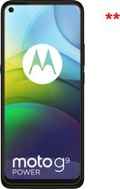 dipos I 2x Pantserfolie helder compatibel met Motorola Moto G9 Power Beschermfolie 9H screen-protector (expres kleiner dan het glas omdat het gebogen is)