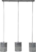 Industrieel design hanglamp met 3 kappen Ø20 cm in metaal, kleur grijs