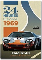 24 Hours Of Le Mans Print Poster Wall Art Kunst Canvas Printing Op Papier Living Decoratie 50x70cm Multi-color