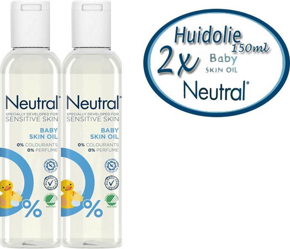 Neutral Baby Parfumvrije Huidolie - voor de gevoelige babyhuid - 2x 150 | bol.com