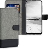 kwmobile telefoonhoesje voor Motorola Moto G Stylus 5G - Hoesje met pasjeshouder in grijs / zwart - Case met portemonnee
