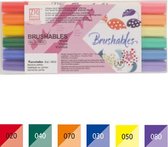 Kuratake - ZIG - Brushpennen - 6 Vivid kleuren.
