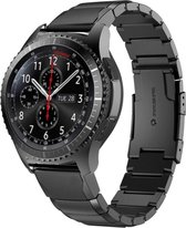 Shop4 - Geschikt voor Bandje voor Samsung Galaxy Watch4 Classic 42/ 46mm - Roestvrijstaal Zwart