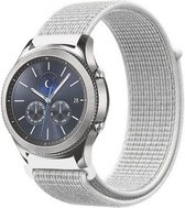 Shop4 - Bandje voor Samsung Galaxy Watch4 Classic 42/ 46mm - Nylon Grijs Wit