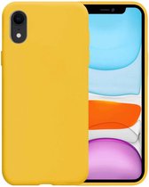 iPhone XR Hoesje Siliconen Case Back Cover Hoes - iPhone XR Hoesje Cover Hoes Siliconen - Geel