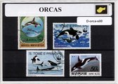 Orca's – Luxe postzegel pakket (A6 formaat) : collectie van verschillende postzegels van orca's – kan als ansichtkaart in een A6 envelop - authentiek cadeau - kado - geschenk - kaa