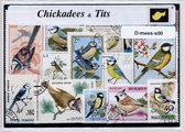 Mezen – Luxe postzegel pakket (A6 formaat) : collectie van verschillende postzegels van mezen – kan als ansichtkaart in een A6 envelop - authentiek cadeau - kado - geschenk - kaart - koolmees -Paridae - zangvogel - pimpelmees - vogel