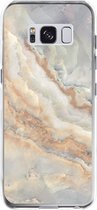 Samsung Galaxy S8 Telefoonhoesje - Transparant Siliconenhoesje - Flexibel - Met Marmerprint - Marmer - Goud