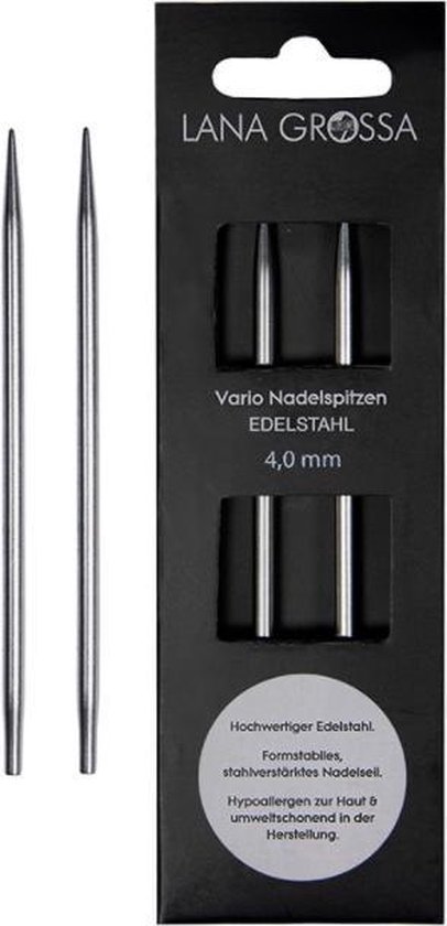 Lana Grossa Verwisselbare Breipunten Kort Edelstaal 4.5 mm. Lengte: ca. 9 cm
